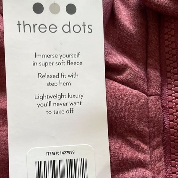 NWT Quilted Knit Red Jacket, step hem, Three Dots, Women’s Small - Picture 5 of 6